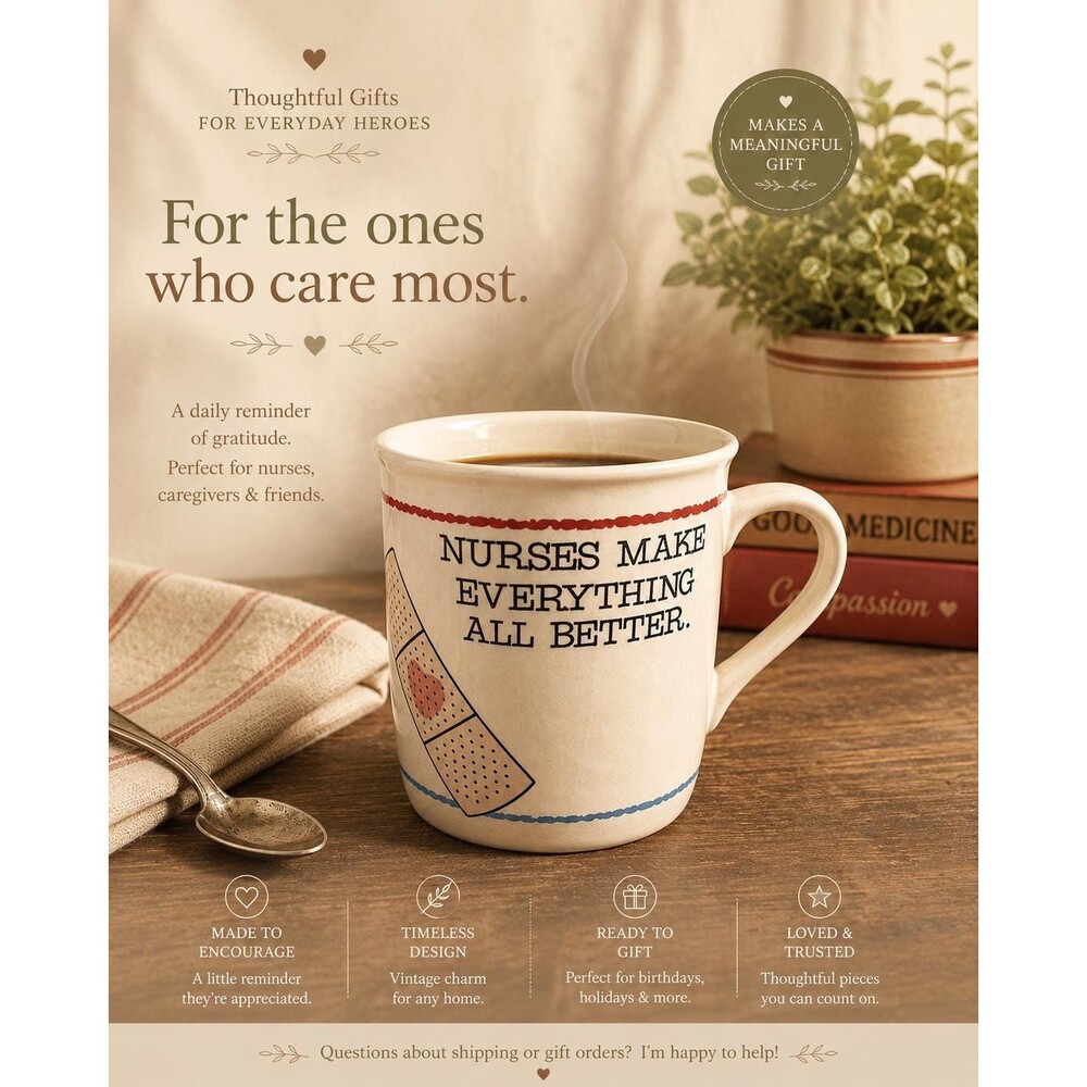 Vintage Hallmark Cards Nurse Mug “Nurses Make Everything All Better” Coffee Cup